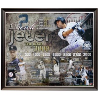 MLB New York Yankees Derek Jeter 3000th Hit Signed Time Line Framed 20x24 Collage MLB New York Yankees Derek Jeter 3000th Hit Signed Time Line Framed 20x24 Collage