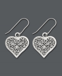 Fashionable and flirtatious. These filigree hearts by Giani Bernini are a free-spirited style you'll adore for years to come. Crafted in sterling silver. Approximate drop: 1-3/4 inches. Fashionable and flirtatious. These filigree hearts by Giani Bernini are a free-spirited style you'll adore for years to come. Crafted in sterling silver. Approximate drop: 1-3/4 inches.