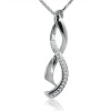 Journey Diamond Infinity Pendant - Necklace in Sterling Silver ( 18 Box Chain)