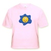 GIrl Yellow Smiley Face With Flower in Hair - Toddler Light-Pink-T-Shirt (3T)