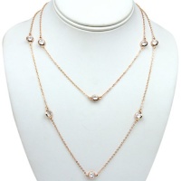 36 Rose Gold Plated Cubic Zirconia CZ By The Yard Necklace (16.5 Carat Total) 36 Rose Gold Plated Cubic Zirconia CZ By The Yard Necklace (16.5 Carat Total)