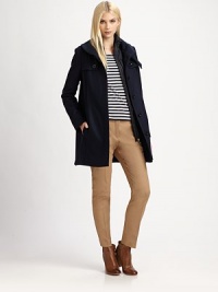 Offering stylish versatility, this felt coat with an oversized collar also features a sleek waistcoat.Collar neckButton closureGunflapsSlash pocketsButtoned rainflapFully linedAbout 32 from shoulder to hemBody: 80% virgin wool/20% polyamideWaistcoat: polyamideDry cleanImportedModel shown is 5'10 (177cm) wearing US size 4. Offering stylish versatility, this felt coat with an oversized collar also features a sleek waistcoat.Collar neckButton closureGunflapsSlash pocketsButtoned rainflapFully linedAbout 32 from shoulder to hemBody: 80% virgin wool/20% polyamideWaistcoat: polyamideDry cleanImportedModel shown is 5'10 (177cm) wearing US size 4.
