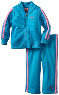 Puma - Kids Baby-girls Infant Tricot Track Jacket And Pant Set, Blue, 12 Months Puma - Kids Baby-girls Infant Tricot Track Jacket And Pant Set, Blue, 12 Months
