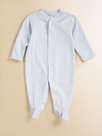 Lightweight yet warm, this footed silhouette in super soft pima cotton is perfect for everyday.Front snap closure Long sleeves Snap bottom Pima cotton Machine wash Imported Please note: Number of snaps may vary depending on size ordered. Lightweight yet warm, this footed silhouette in super soft pima cotton is perfect for everyday.Front snap closure Long sleeves Snap bottom Pima cotton Machine wash Imported Please note: Number of snaps may vary depending on size ordered.