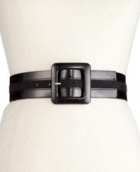 Give them something to talk about with Style&co.'s sleek faux leather and suede belt. With a wide body and chunky square buckle. Give them something to talk about with Style&co.'s sleek faux leather and suede belt. With a wide body and chunky square buckle.