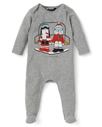 This cozy romper keeps it extra cute with Little Marc's signature cartoon graphics across the chest. This cozy romper keeps it extra cute with Little Marc's signature cartoon graphics across the chest.