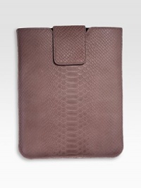 Secure and protect your first- and second-generation iPads within this python-embossed leather case, thoughtfully designed with chamois-cloth lining and secure snap tab.Fits first- and second-generation iPadsPython-embossed leather8½W X 10H Made in USA