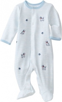 Little Me Baby-Boys Newborn Puppy Schiffli Footie and Hat, Light Blue Stripe, 9 Months Little Me Baby-Boys Newborn Puppy Schiffli Footie and Hat, Light Blue Stripe, 9 Months