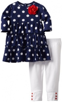 Little Me Baby-girls Infant Navy Dots Dress And Legging Set, White/Navy, 12 Months Little Me Baby-girls Infant Navy Dots Dress And Legging Set, White/Navy, 12 Months