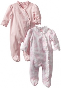 Little Me Baby-Girls Newborn Blooming 2 Pack Footie, White/Pink, 6 Months Little Me Baby-Girls Newborn Blooming 2 Pack Footie, White/Pink, 6 Months