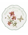 Spring is perpetually in season with the Butterfly Meadow trivet. Colorful blooms and butterflies mingle on beautiful white porcelain with an ultra-sweet message: There's No Place Like Home.