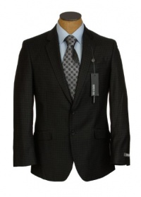 Kenneth Cole Mens 2 Button Black Gray Check Slim Fit Sport Coat Jacket- Size 40S Kenneth Cole Mens 2 Button Black Gray Check Slim Fit Sport Coat Jacket- Size 40S