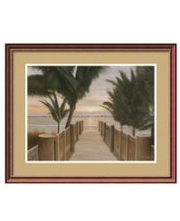 Turn your bedroom or living room into a tree-lined paradise with the Palm Promenade art print by Diane Romanello. A soft, hazy finish gives the seaside landscape an ethereal sensibility. With a gleaming cherry-colored wood frame. Turn your bedroom or living room into a tree-lined paradise with the Palm Promenade art print by Diane Romanello. A soft, hazy finish gives the seaside landscape an ethereal sensibility. With a gleaming cherry-colored wood frame.