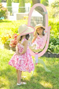 Teamson Kids Girls Standing Mirror - Magic Garden Room Collection