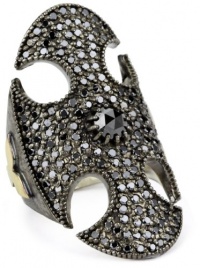 Mizuki Sterling Silver and Black Diamond Oval Cut Out Shield Ring Mizuki Sterling Silver and Black Diamond Oval Cut Out Shield Ring