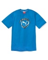 This crew neck logo tee from PUMA is a casual must-have for your sporty little one.