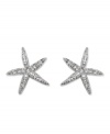Seaside style with a hint of sparkle. Make a splash in Swarovski's pretty starfish stud earrings. Set in silver tone mixed metal with round-cut clear crystals. Approximate diameter: 1-1/4 inches.