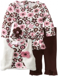 Kids Headquarters Baby-Girls Newborn Printed Tunic With Vest And Leggings, Brown, 0-3 Months Kids Headquarters Baby-Girls Newborn Printed Tunic With Vest And Leggings, Brown, 0-3 Months