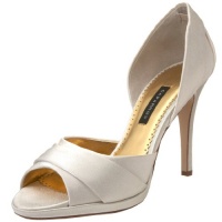 Caparros Women's Lizzie Open-Toe Pump,Ivory Crepe,10 M US