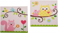 Kids Line Dena Happi Tree 2 Piece Canvas Wall Art, Pink Kids Line Dena Happi Tree 2 Piece Canvas Wall Art, Pink