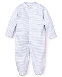 Crafted in the softest cotton fabric, this cuddly striped footie makes their first months a lesson in luxury. Crafted in the softest cotton fabric, this cuddly striped footie makes their first months a lesson in luxury.