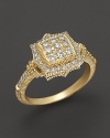 A delicately detailed diamond pave and 18K gold ring from Judith Ripka.