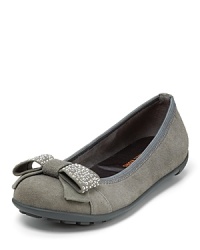 Flexible ballet flats from KORS Michael Kors tout studded bows on the vamps for girlish style with an edgy twist. Flexible ballet flats from KORS Michael Kors tout studded bows on the vamps for girlish style with an edgy twist.