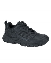 In classic black or white, these comfy sneakers will take him where he needs to go. In classic black or white, these comfy sneakers will take him where he needs to go.