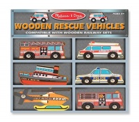 Melissa & Doug Deluxe Wooden Rescue Vehicles Set