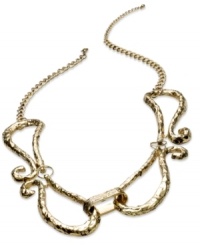 Classic elegance in antiqued tones, by Bar III. The scrolling design of this statement necklace leads you on a path of pure sophistication. Crafted in antiqued gold tone mixed metal. Approximate length: 24 inches + 2-inch extender. Classic elegance in antiqued tones, by Bar III. The scrolling design of this statement necklace leads you on a path of pure sophistication. Crafted in antiqued gold tone mixed metal. Approximate length: 24 inches + 2-inch extender.