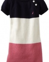 Nautica Sportswear Kids Girls 2-6X Bold Stripe Sweater Dress, New Sport Navy, 2T