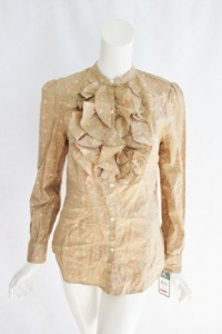 LAUREN JEANS CO Ralph Lauren Womens Floral Ruffled Button Front Top XS LAUREN JEANS CO Ralph Lauren Womens Floral Ruffled Button Front Top XS