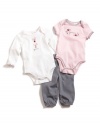 GUESS Two Bodysuits and Pants Set, LIGHT PINK (3/6M)