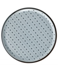 A true gem, the Amethyst Stone round platter features a festive dot and line motif on slate-colored stoneware from Denby's collection of dinnerware. The dishes can work alone with their playful theme or they can be paired with simply glazed Amethyst pieces for a well-balanced and uniquely customized table setting. A true gem, the Amethyst Stone round platter features a festive dot and line motif on slate-colored stoneware from Denby's collection of dinnerware. The dishes can work alone with their playful theme or they can be paired with simply glazed Amethyst pieces for a well-balanced and uniquely customized table setting.