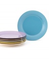 Save the best for last with dessert plates glazed in cheerful solid colors. Sparkling platinum accents contrast shades of yellow, blue, orange, pink. From Classic Coffee & Tea by Yedi.