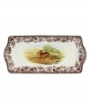 Bring the classic style of the English countryside to your table with Woodland dinnerware. This traditionally patterned sandwich tray features the majestic rabbit framed by Spode's distinctive British Flowers border from 1828.