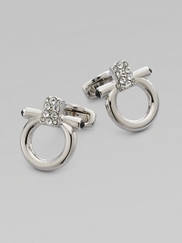 Palladium logo silhouette adorned with transparent round stones.PalladiumAbout ½ diam.Made in Italy Palladium logo silhouette adorned with transparent round stones.PalladiumAbout ½ diam.Made in Italy