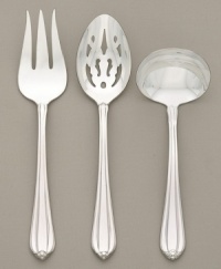 Premier tableware designer Gorham presents superior quality stainless steel flatware in an array of distinctive patterns, to suit your every mood and occasion. The semiformal Melon Bud pattern is a classically simple design embellished with a graceful bud detail at the end of the handle. Includes a cold meat fork, gravy ladle and pierced tablespoon. Premier tableware designer Gorham presents superior quality stainless steel flatware in an array of distinctive patterns, to suit your every mood and occasion. The semiformal Melon Bud pattern is a classically simple design embellished with a graceful bud detail at the end of the handle. Includes a cold meat fork, gravy ladle and pierced tablespoon.
