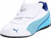 Puma Delor Cat Glamm SL V Kids Sneaker (Toddler/Little Kid/Big Kid),White/Puma Silver/Olympian Blue,10 M US Toddler