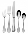 Add longevity to your formal table with this resplendent sterling silver flatware set from Wallace. An elegant double border adds timeless sophistication to the smooth, teardrop-shaped handles of the Giorgio pattern.