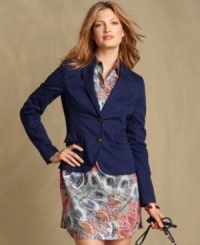 A crisp blazer is a wardrobe essential - this one from Tommy Hilfiger features traditional tailoring for a heritage-inspired look. A crisp blazer is a wardrobe essential - this one from Tommy Hilfiger features traditional tailoring for a heritage-inspired look.