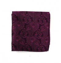 100% Silk Woven Wine Paisley Pocket Square 100% Silk Woven Wine Paisley Pocket Square