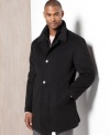 Go bold with this beyond-basic Kenneth Cole coat that refines your look even in the cold weather.