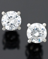 Nothing says luxury and timeless style more than a simple pair of stud earrings. Brilliant-cut, certified diamonds (1-1/5 ct. t.w.) shine in a polished, platinum post setting. Approximate diameter: 4-3/4 mm.