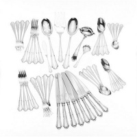 Wallace Italian Sterling Barocco 46-Piece Sterling Silver Flatware Set, Service for 8 Wallace Italian Sterling Barocco 46-Piece Sterling Silver Flatware Set, Service for 8