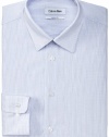 Calvin Klein Men's Regular Fit Mini Check Dress Shirt, Tigerlily, 15 34-35