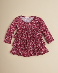An adorable ruffled floral print dress from Little Ella. An adorable ruffled floral print dress from Little Ella.