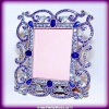 Ornate Scrolls, Celtic Large Blue Swarovski Crystals French Picture Frame for...