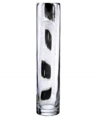 Like blades of grass, this Kosta Boda bud vase is straight, tall and full of life. A column of clear art glass streaked with texture and slick black punctuates a room with modern artistry. Designed by Anna Ehrner. Like blades of grass, this Kosta Boda bud vase is straight, tall and full of life. A column of clear art glass streaked with texture and slick black punctuates a room with modern artistry. Designed by Anna Ehrner.