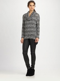 Soft modal takes on a metallic sheen in this slouchy cowlneck style.ColwneckLong sleevesPullover styleAbout 22 from shoulder to hemDry cleanMade in USAModel shown is 5'9½ (176cm) wearing US size Small. Soft modal takes on a metallic sheen in this slouchy cowlneck style.ColwneckLong sleevesPullover styleAbout 22 from shoulder to hemDry cleanMade in USAModel shown is 5'9½ (176cm) wearing US size Small.
